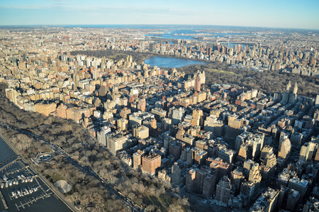 View of Manhattan from helicopter.の写真素材