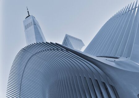 Fragment of the World Trade Center in Lower Manhattan.のeditorial素材