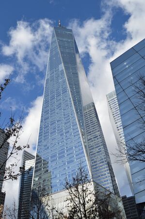 New York City - looking up. Freedom Tower.のeditorial素材