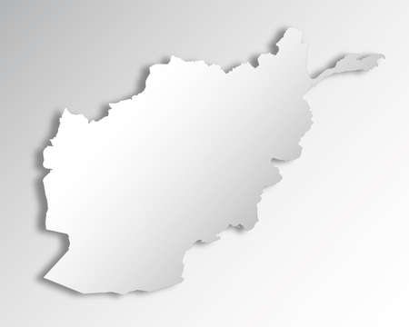 Map of Afghanistan with provinces and main cities with paper cut effect. Maps of provinces are hidden under the top layer. Look for the names of the provinces and their capitals in the names of the layers.のイラスト素材
