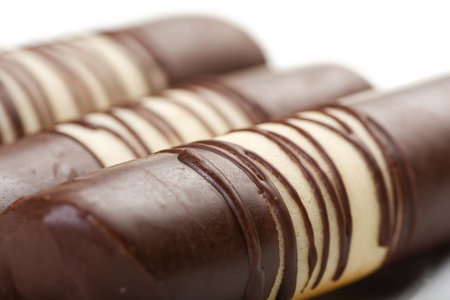 Striped mousse filled Pastryの写真素材