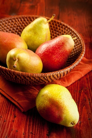 Forelle pears in a rich woody settingの写真素材