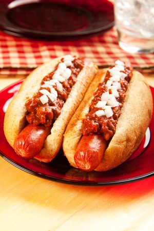 Perfect for the big game, a picnic, or anytime chili dogs with onionsの写真素材