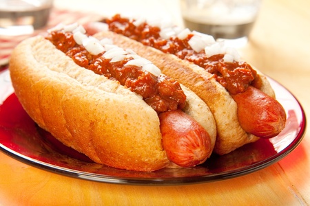 Perfect for the big game, a picnic, or anytime chili dogs with onionsの写真素材