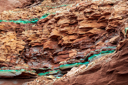 At Cavendish beach, on Canada's Prince Edward Island, the flat red and turquoise sandstone created a...