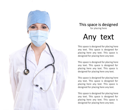 Young and attractive female doctor isolated on whiteの写真素材