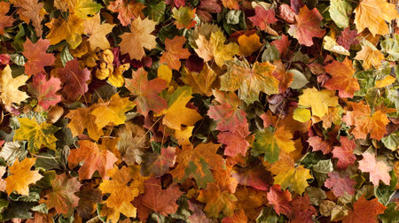 Colorful background of fallen autumn leaves