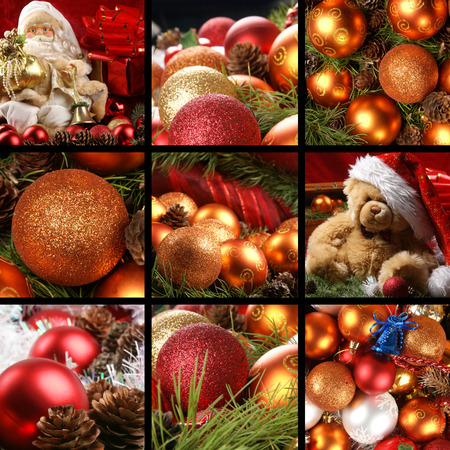 Christmas collageの写真素材