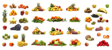 Vegetables isolated on whiteの写真素材