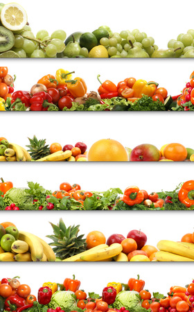 5 nutrition textures (fruits and vegetables isolated on white)の写真素材