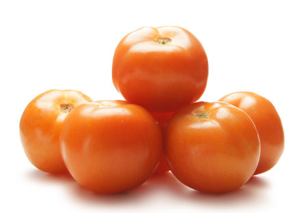 tomatos isolated on whiteの写真素材