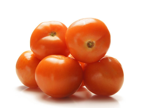 tomato isolated on whiteの写真素材