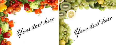 Different fresh tasty vegetables isolated fractalの写真素材
