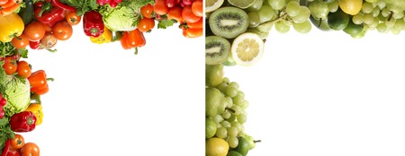 Different fresh tasty vegetables isolated fractalの写真素材