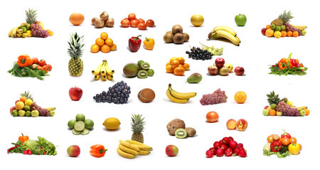 Vegetables isolated on whiteの写真素材