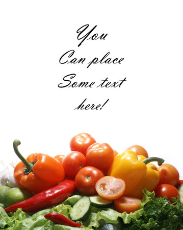 Different fresh tasty vegetables isolated on white backgroundの写真素材