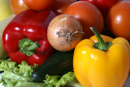 Bright set of different fresh tasty vegetablesの写真素材