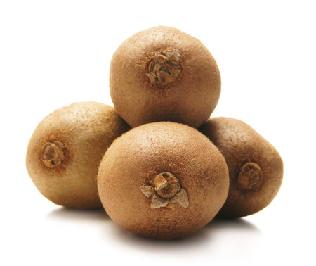 Kiwi fruits isolated on whiteの写真素材