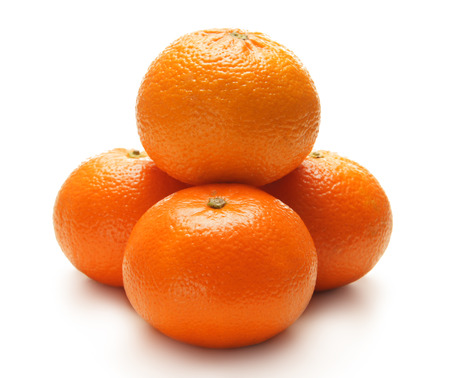 oranges isolated on whiteの写真素材