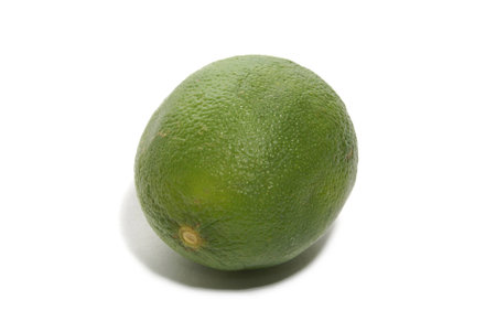 Green sour lime isolated on white backgroundの写真素材