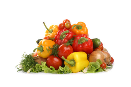 Vegetables isolated on whiteの写真素材