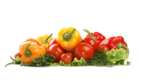 Vegetables isolated on whiteの写真素材