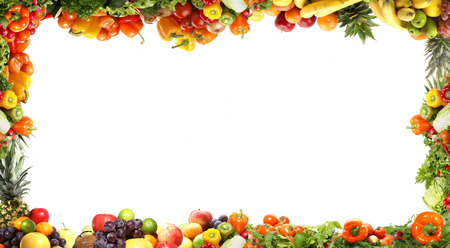 Different fresh tasty vegetables isolated fractalの写真素材