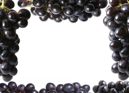 Grape fractal frame isolated on whiteの写真素材