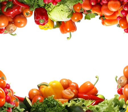 Different fresh tasty vegetables isolated fractalの写真素材