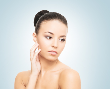 Portrait of healthy, young and beautiful woman in spa styleの写真素材