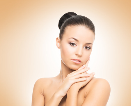 Portrait of healthy, young and beautiful woman in spa styleの写真素材