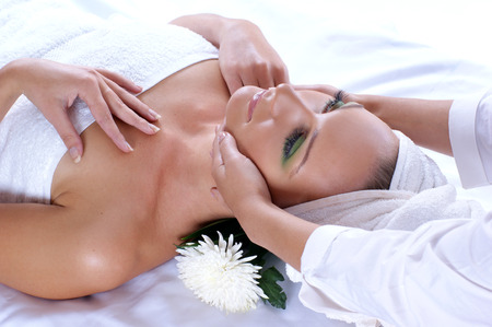 Spa treatment  isolated on whiteの写真素材