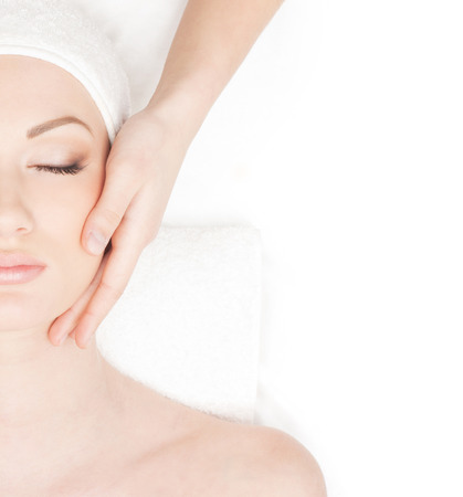 Young beautiful lady getting spa treatmentの写真素材