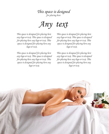 Spa treatment over whiteの写真素材
