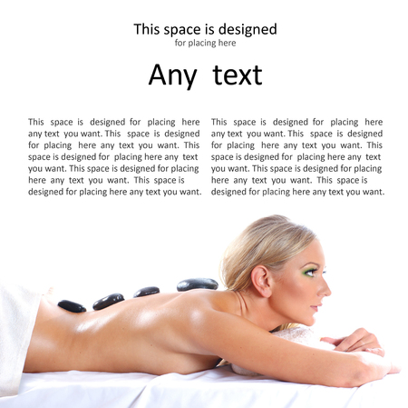 Young attractive sexy blond getting spa treatment isolated on white backgroundの写真素材