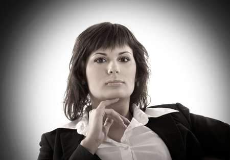 Portrait of businesswoman  isolated on whiteの写真素材