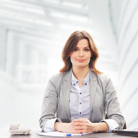 Young and attractive business woman working  in officeの写真素材