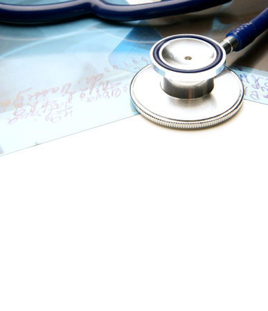 Composition of stethoscope and x-ray imageの写真素材