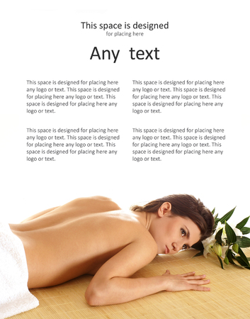 Attractive woman getting spa treatment isolated on whiteの写真素材