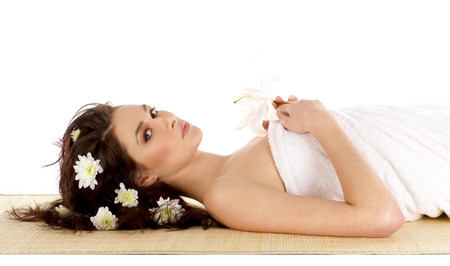 Sexy lady getting spa treatmentの写真素材