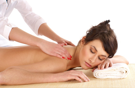 Spa treatment  isolated on whiteの写真素材