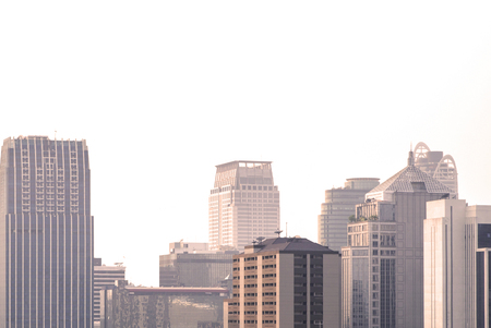 Skyscrapers over sunset in Bangkok.の写真素材