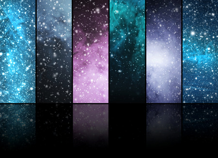 Universe, stars, constellations and planets. Space backgrounds abstract collection.の写真素材