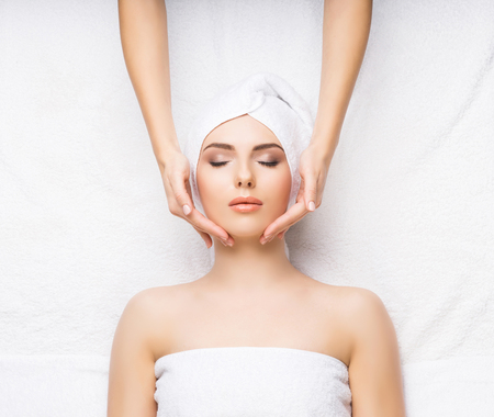 Healthy Beautiful Woman Spa. Recreation Energy Health Massage Healing Concept.の写真素材