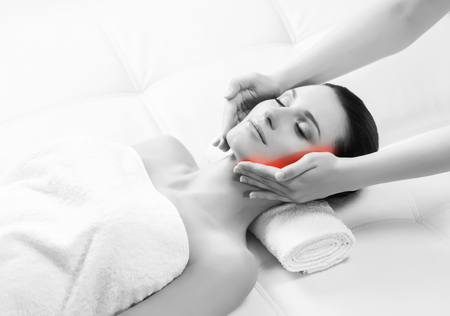 Healthy Beautiful Woman Spa. Recreation Energy Health Massage Healing Concept.の写真素材