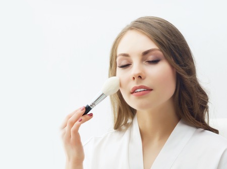 Beauty portrait of young and attractive girl. Make-up and cosmetics concept.の写真素材
