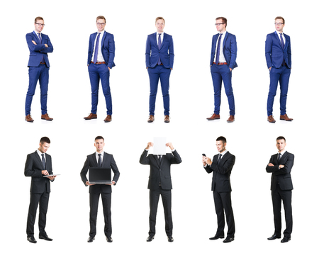 Set of business people isolated on white.の写真素材