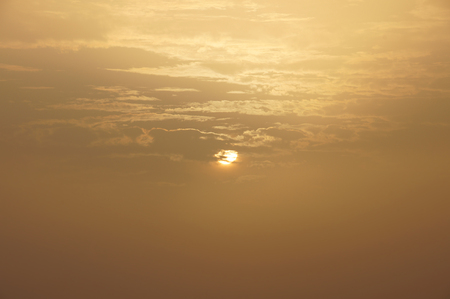 sunset background. Sun in the sky.の写真素材