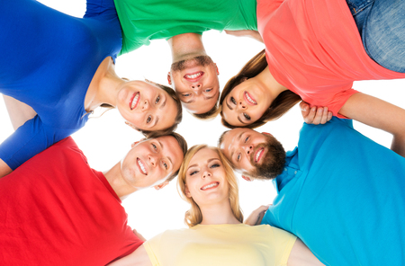 Group of happy students staying together.の写真素材