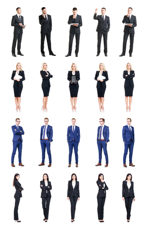 Set of business people isolated on white.の写真素材
